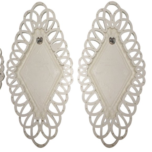 VTG Burwood Products Set Of 4 Diamond Shaped Filigree Wall Hanging Floral Decor - Picture 7 of 9